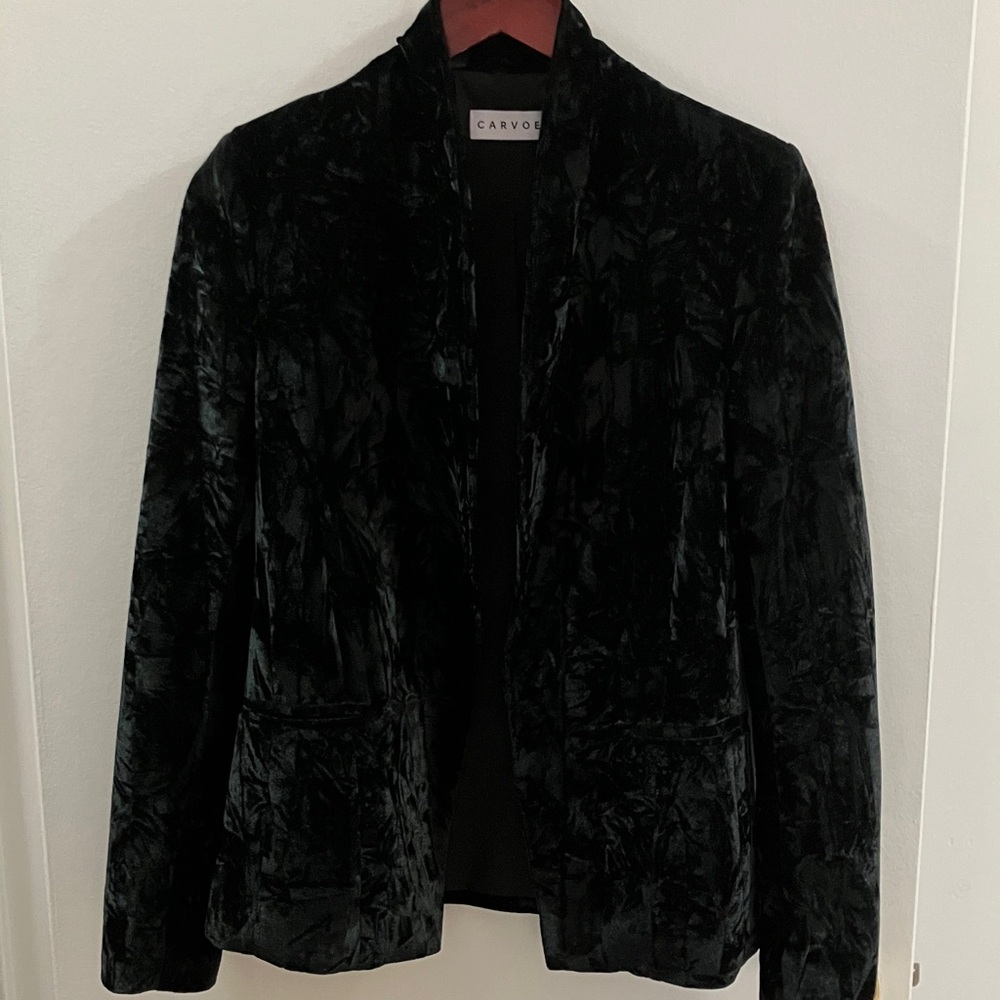 Carven Women's Black Velvet Blazer and Trousers